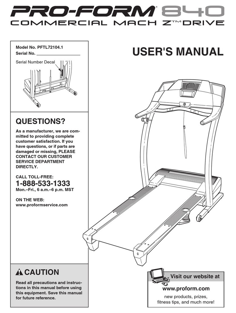 Pro-Form 840 Commercial Mach Z Drive User manual