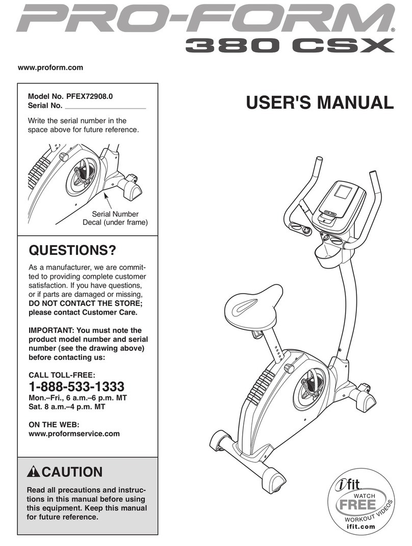 Pro-Form 380 CSX user manual