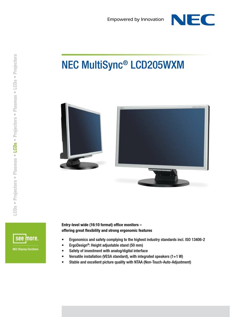 NEC LCD205WXM - MultiSync - 20" LCD Monitor User manual
