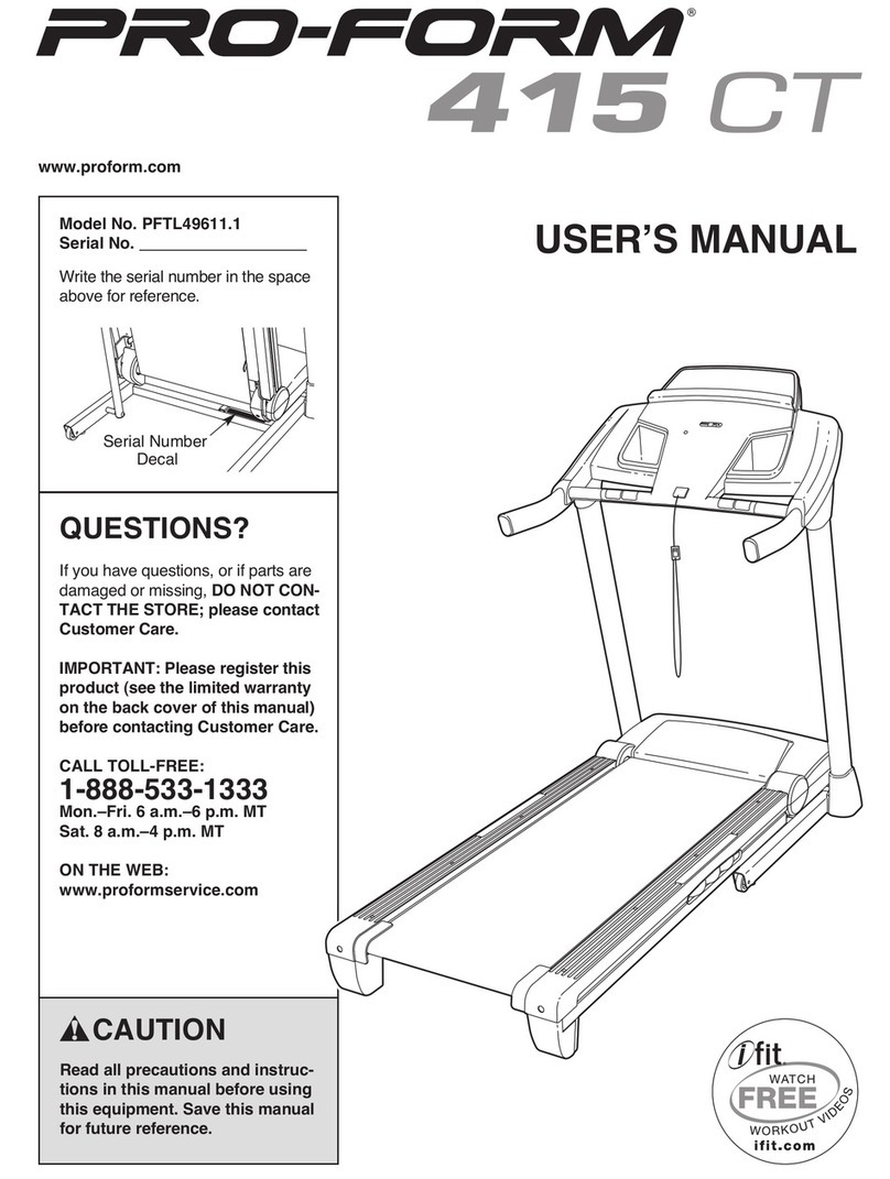 Pro-Form 415 CT User manual