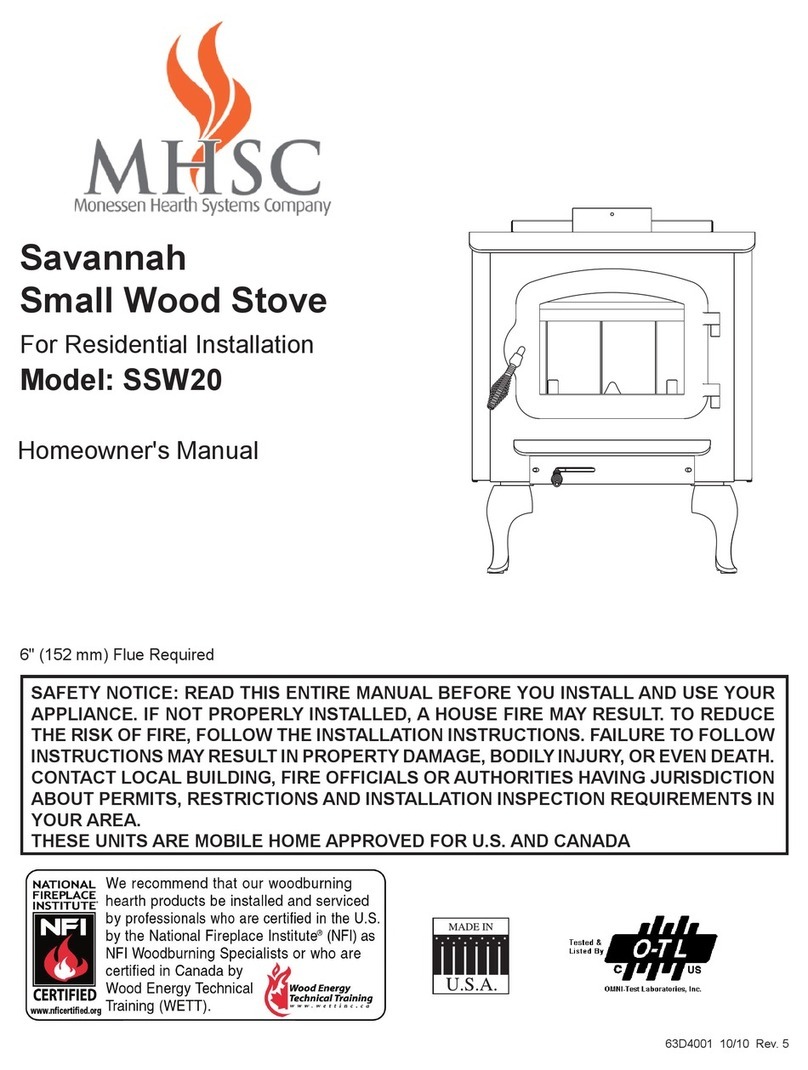 MHSC Savannah SSW20 Homeowner's manual