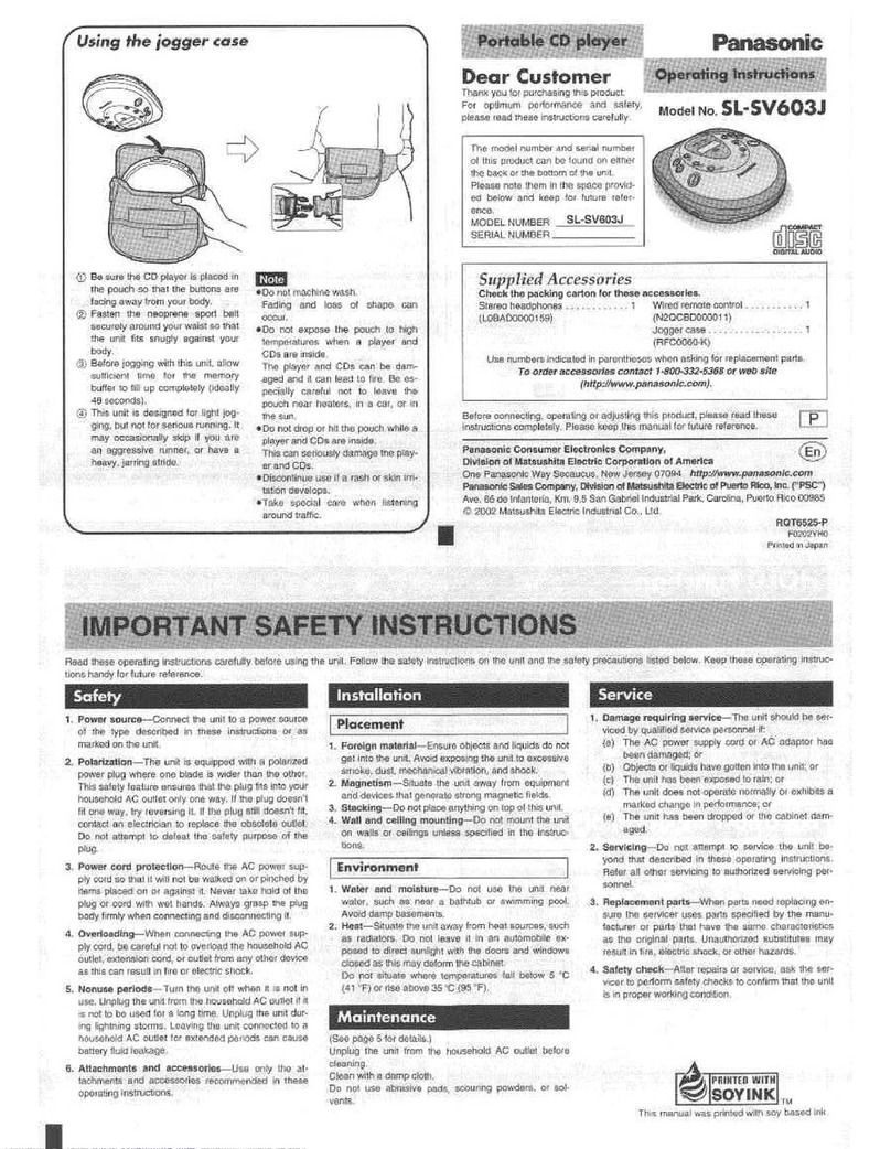 Panasonic SL-SV603J operating instructions