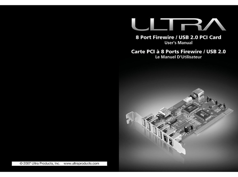 Ultra Products 8 Port Firewire / USB 2.0 PCI Card user manual