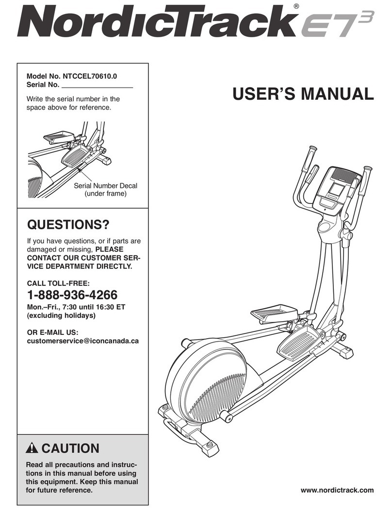 NordicTrack E73 User manual