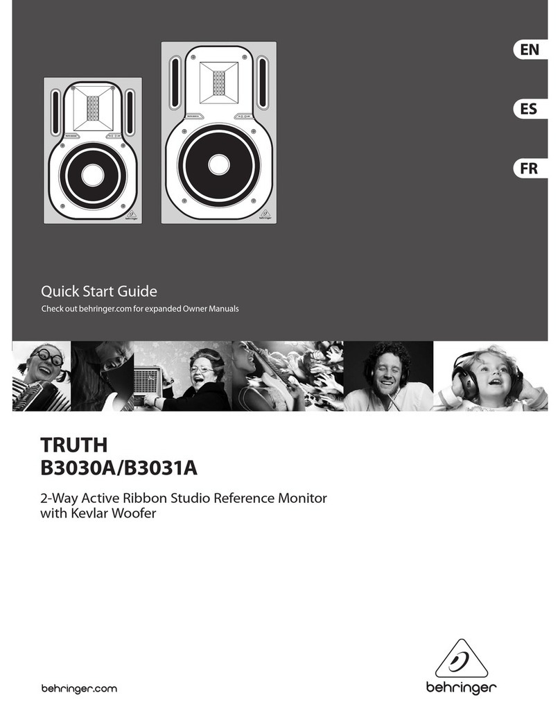 Behringer TRUTH B3030A quick start guide