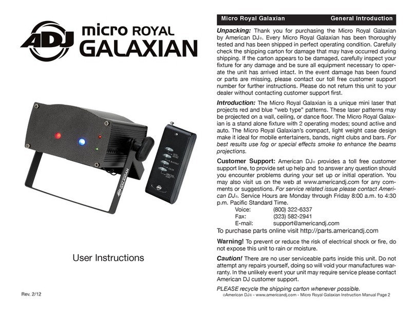 ADJ Micro Royal Galaxian User instructions
