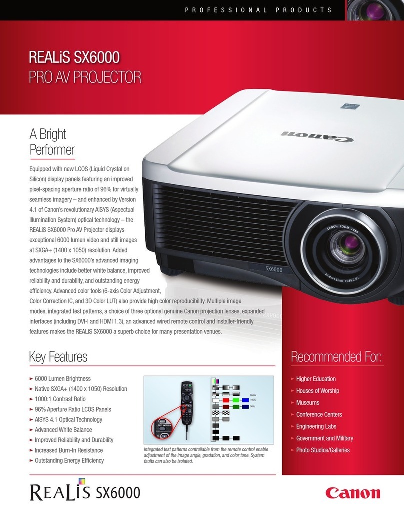 Canon REALiS SX6000 Pro AV Specifications