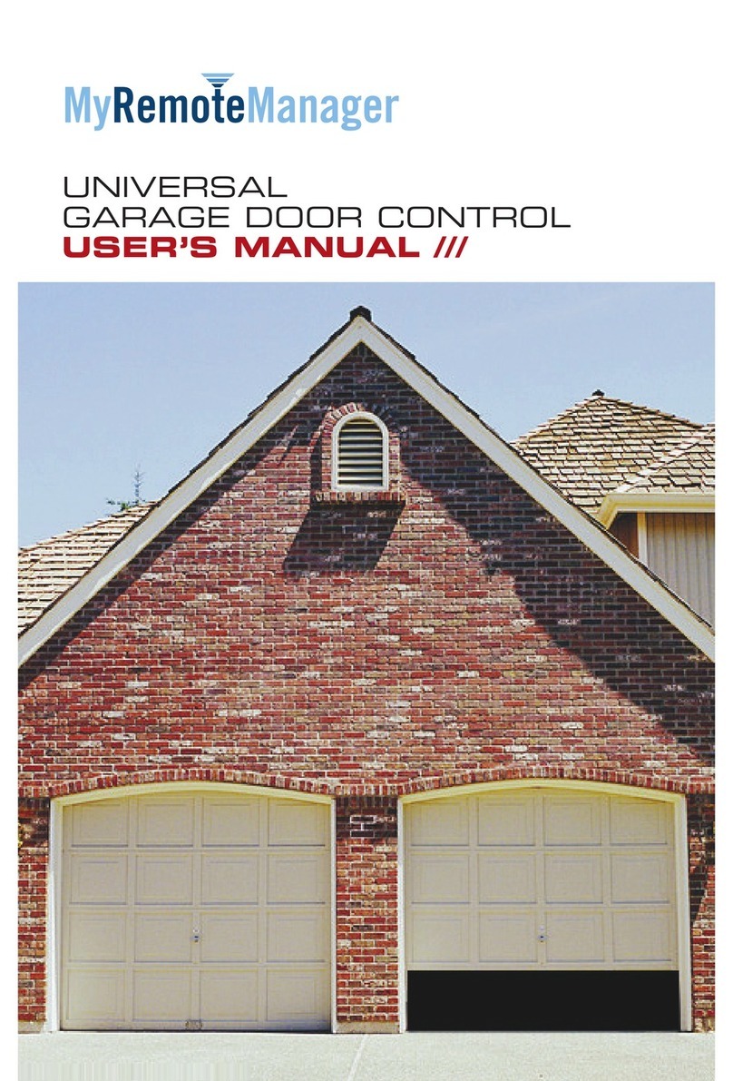 My Remote Manager UNIVERSAL GARAGE DOOR CONTROL User manual