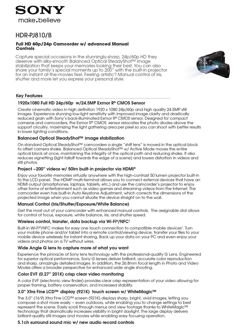 Sony HDR-PJ810/B Features & specifications