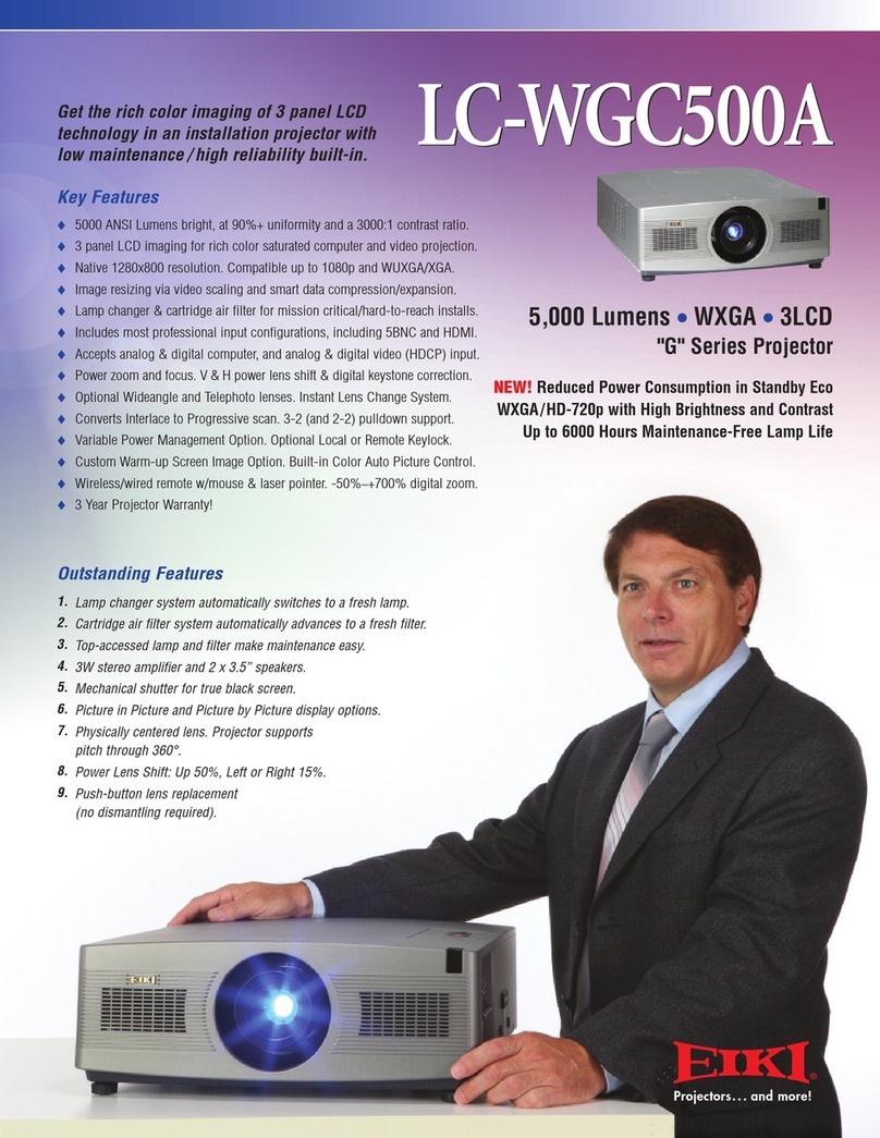 Eiki LC-WGC500A Installation and operation manual Eiki LC-WGC500A Installation and operation manual