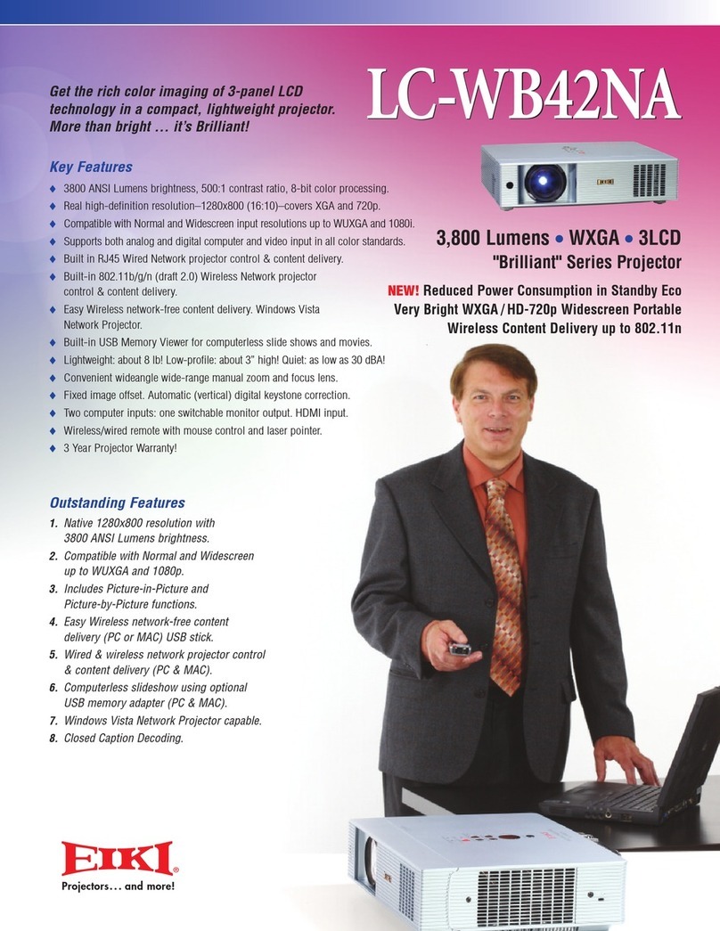 Eiki LC-WB42NA Installation and operation manual
