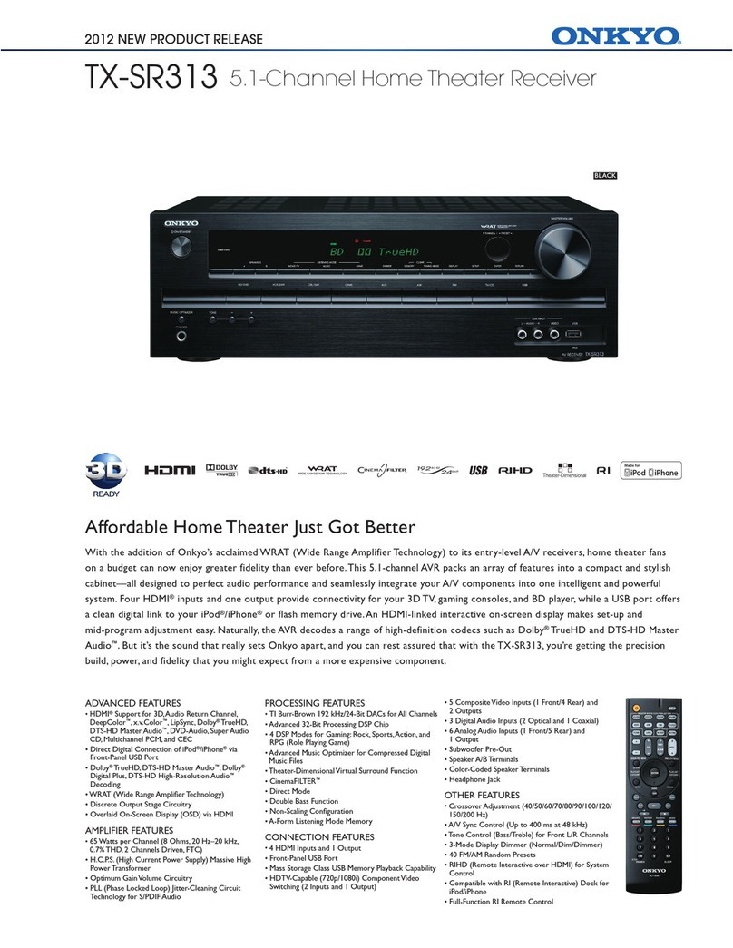 Onkyo TX-SR313 Installation and operation manual