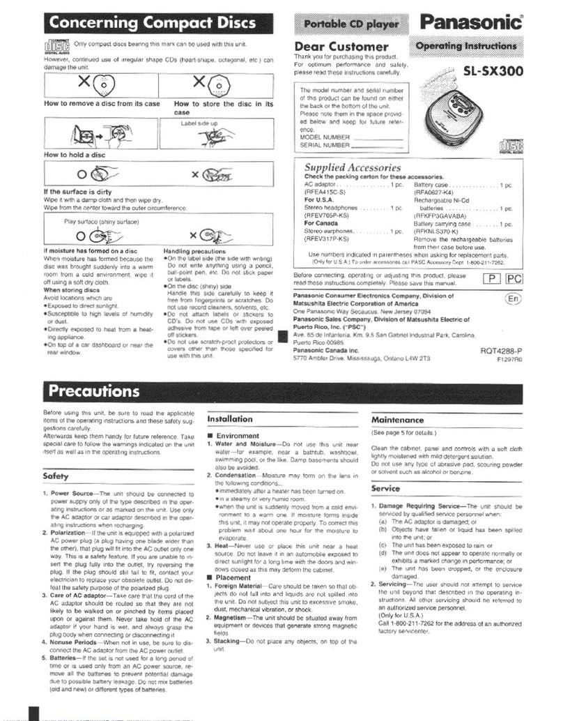 Panasonic SL-SX300 operating instructions