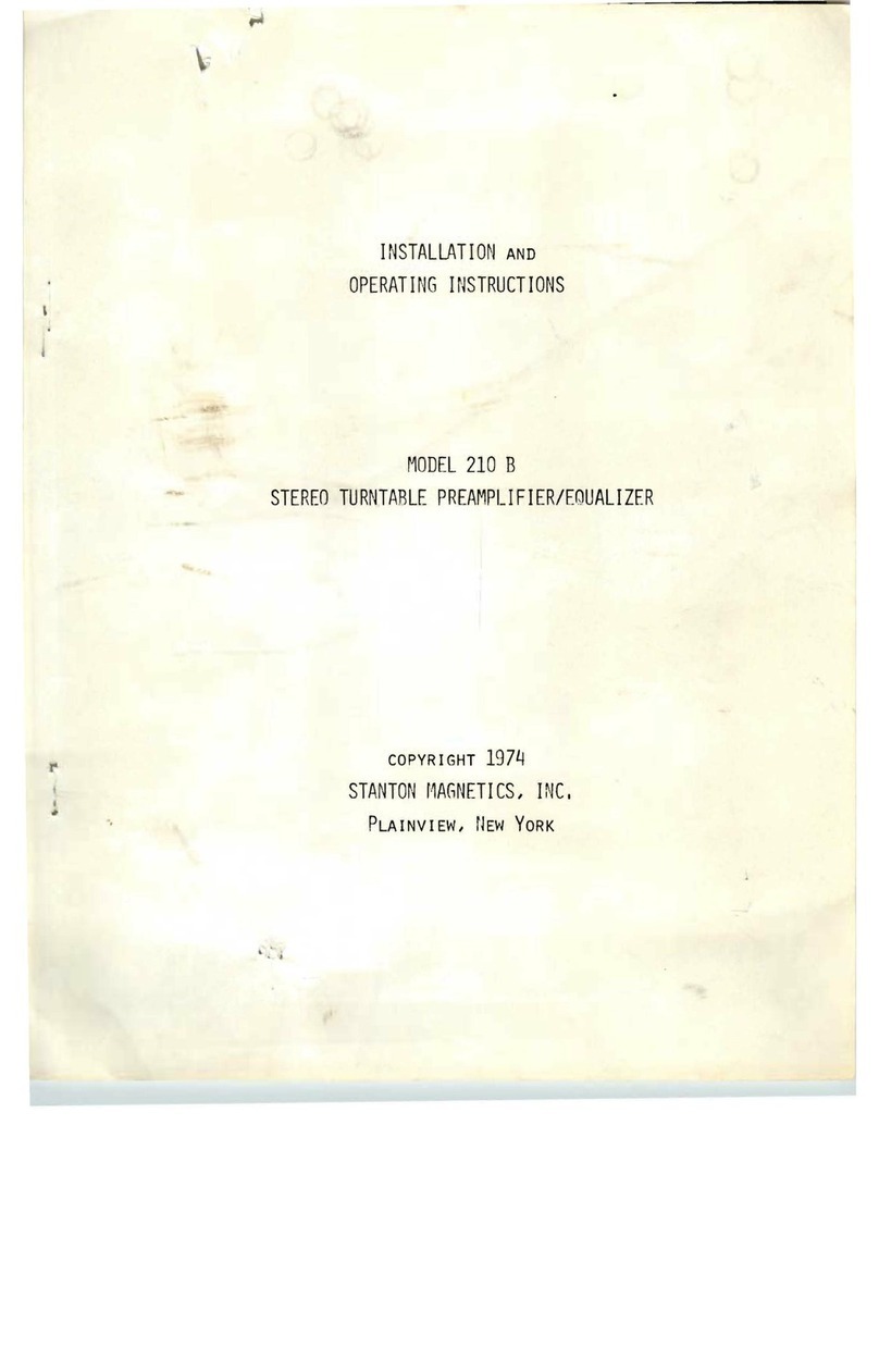 Stanton 210 B Installation and operating instructions