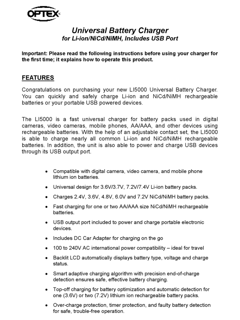 Optex Universal Battery Charger User manual
