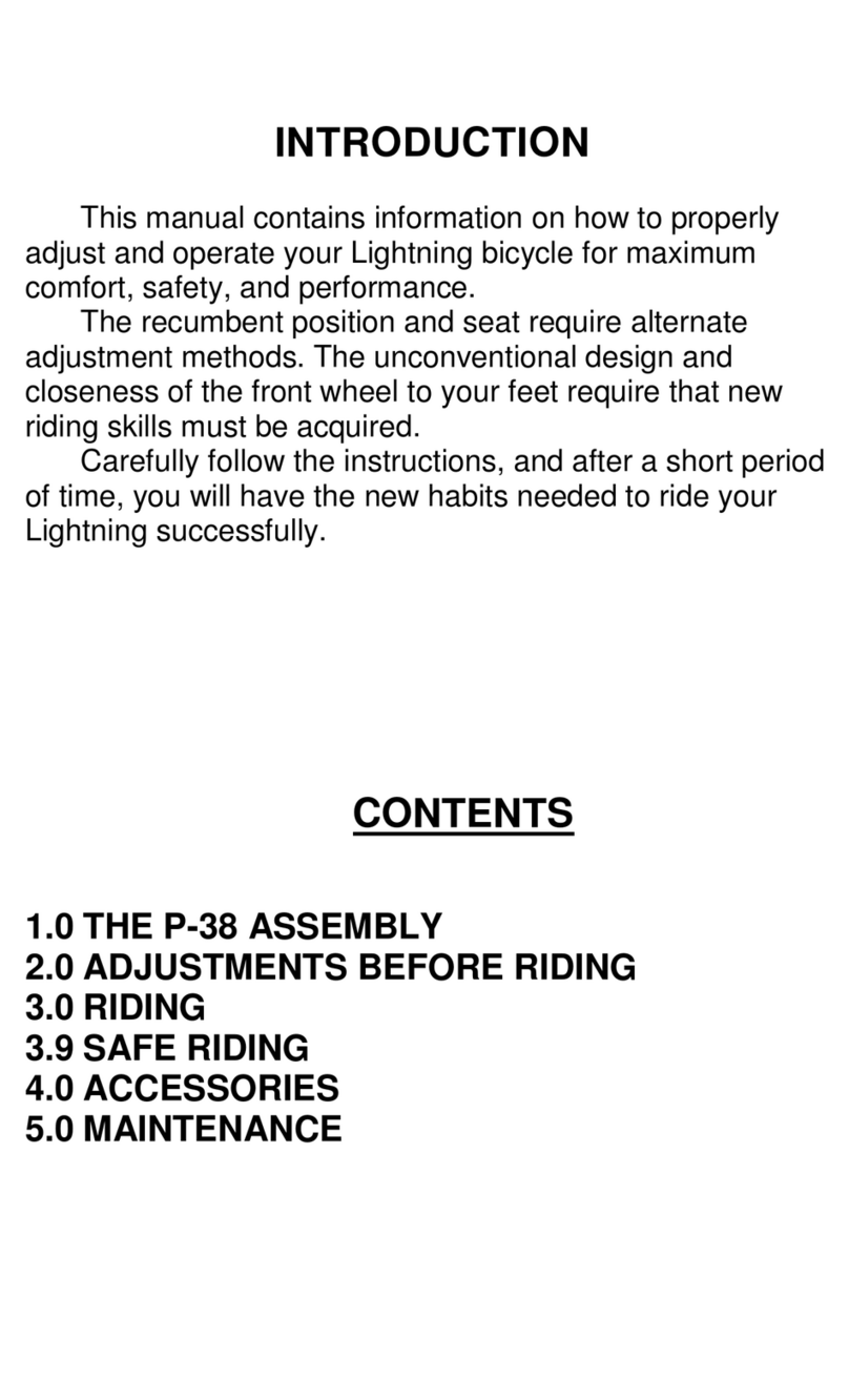 Lightning Bicycle P-38 Installation and operating instructions