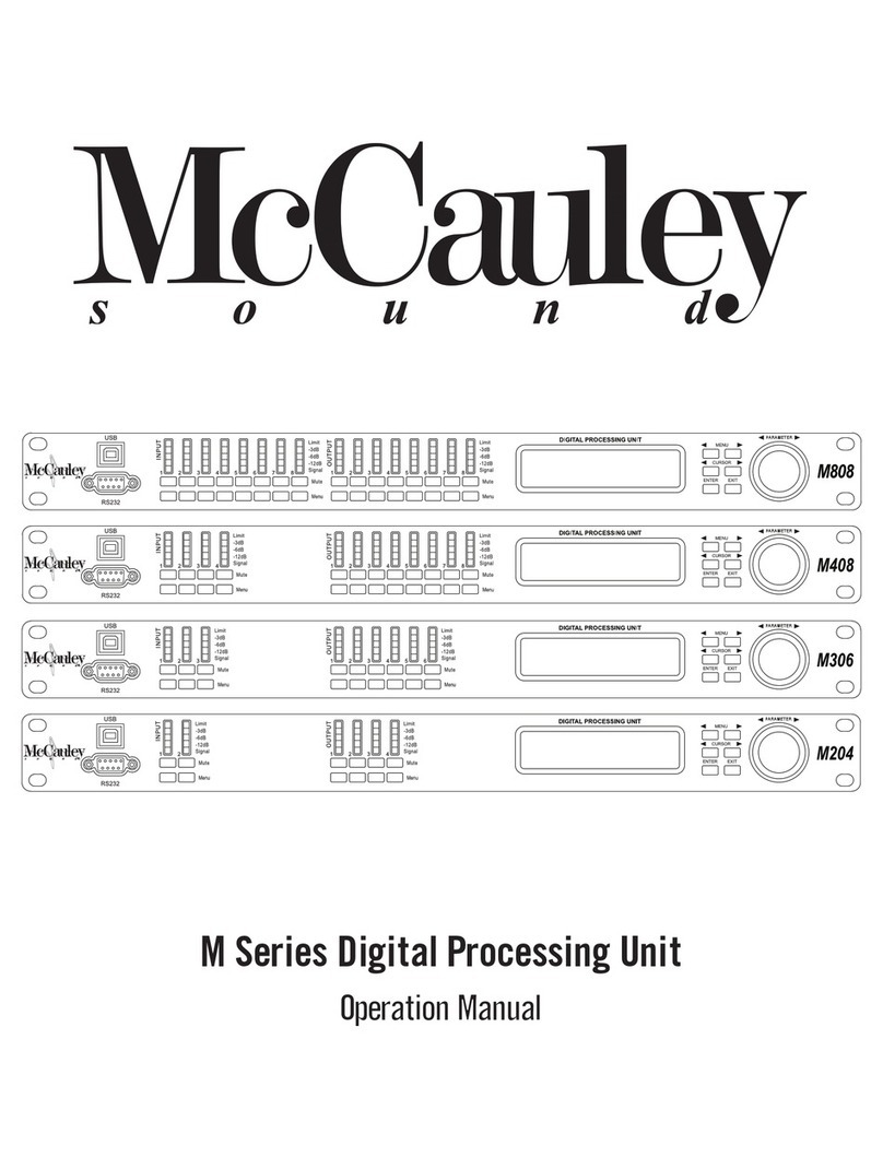 McCauley Sound M Series Operation manual