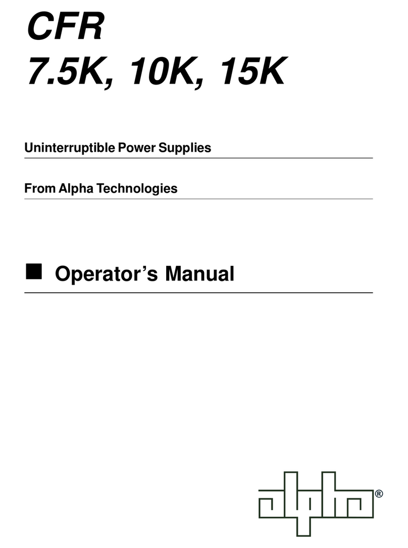 Alpha Technologies CFR 7.5K Operator's manual