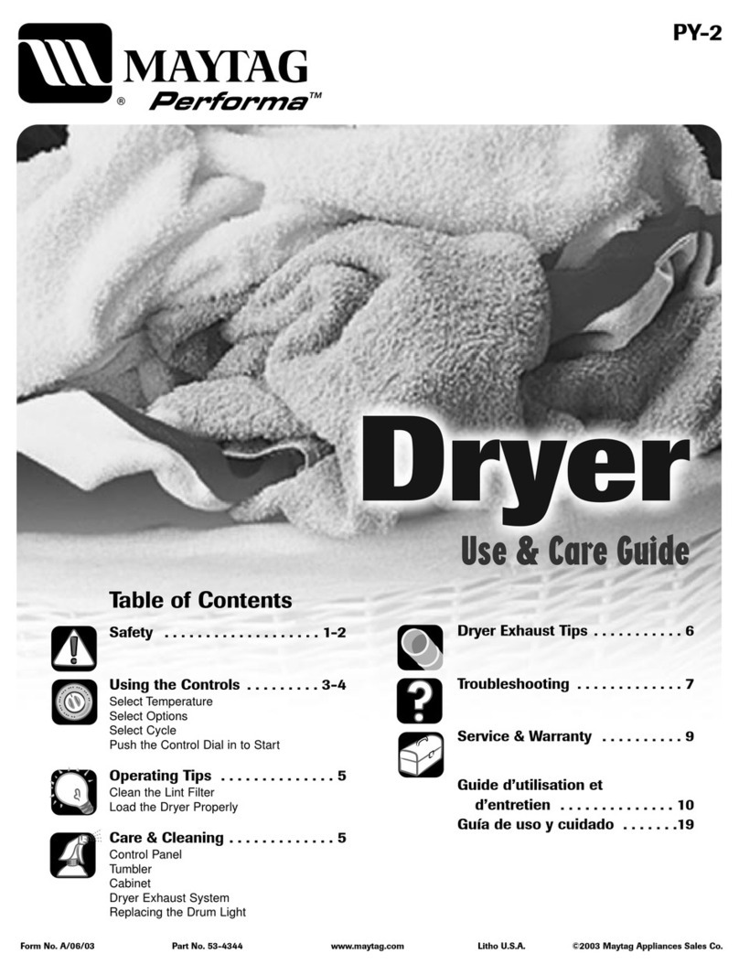 Maytag PY-2 User manual