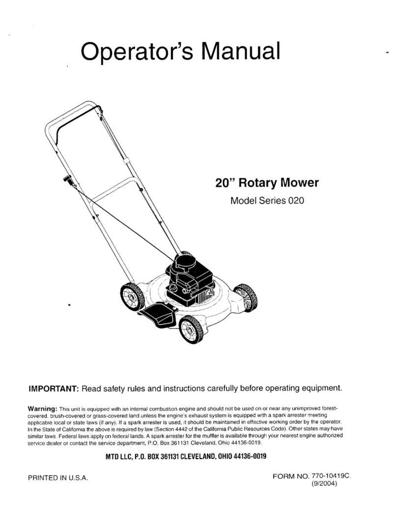 MTD 020 Series Operator's manual