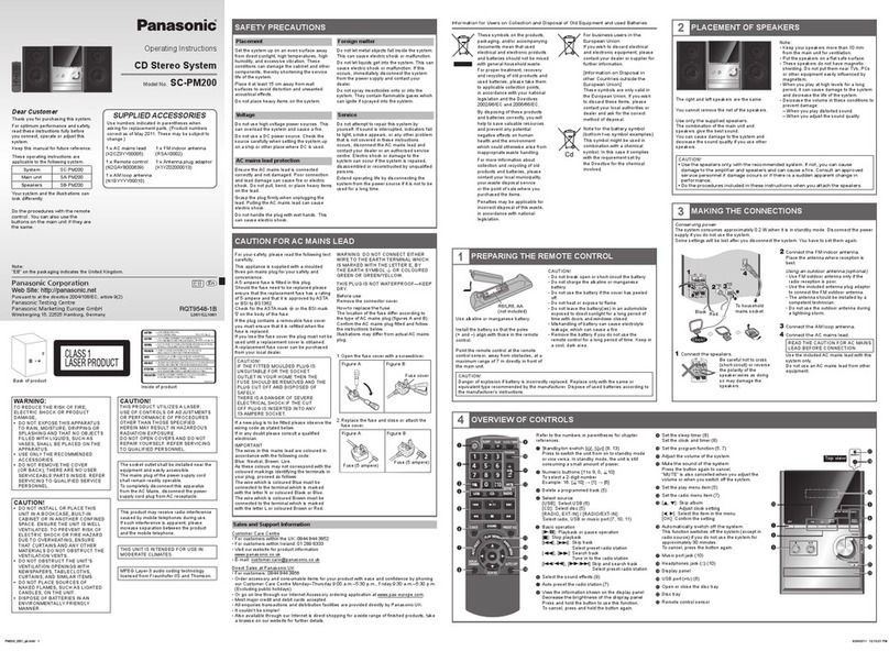 Panasonic SC-PM200 operating instructions