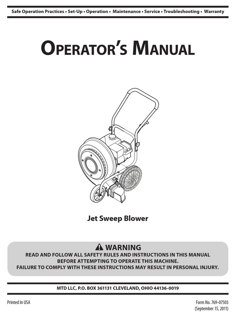 MTD Jet sweep blower User manual