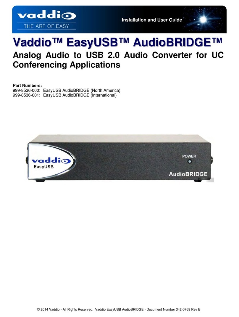 VADDIO EasyUSB AudioBRIDGE Installation and user guide