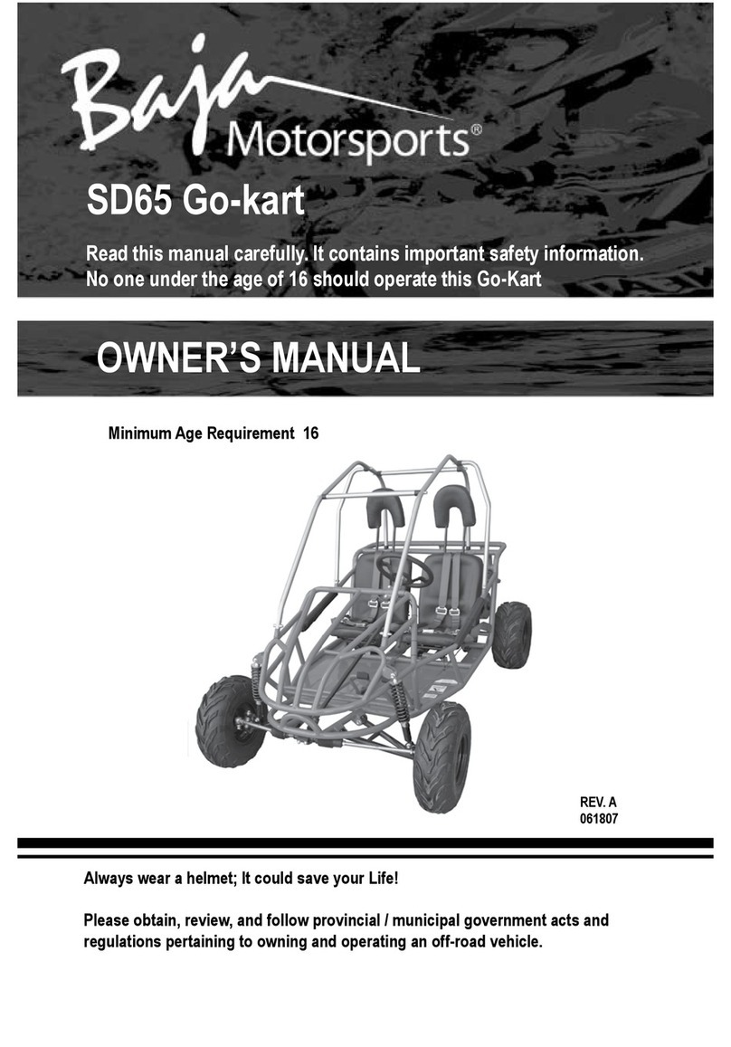 Baja motorsports SD65 Go-kart owner's manual