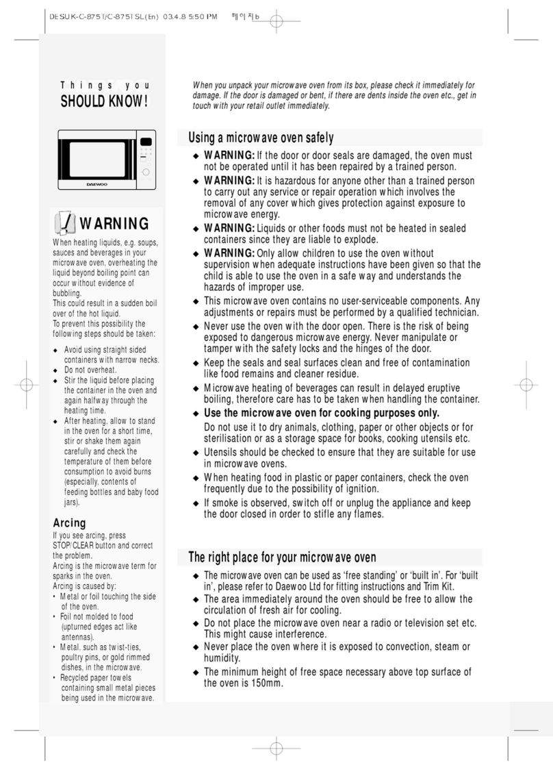 Daewoo KOC-875TSL instruction manual