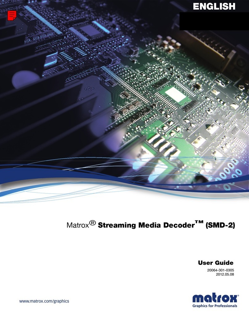 Matrox Streaming Media Decoder User manual Matrox Streaming Media Decoder User manual