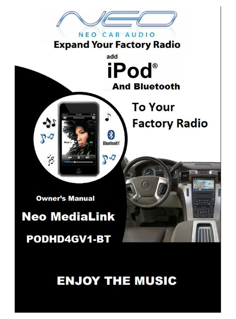 Neo Car Audio MediaLink PODHD4GV1-BT User manual