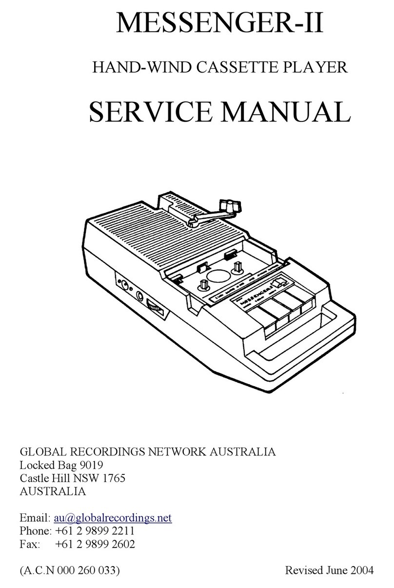 GLOBAL RECORDINGS MESSENGER-II Service manual