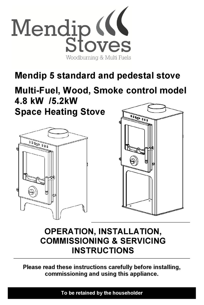 Mendip Stoves 5 standard Operating/service instructions