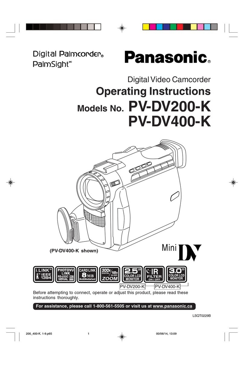 Panasonic Digital Palmcorder PalmSight PV-DV200-K User manual Panasonic Digital Palmcorder PalmSight PV-DV200-K User manual