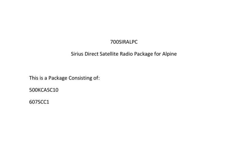 Alpine SIRIUS KCA-SC100 User manual