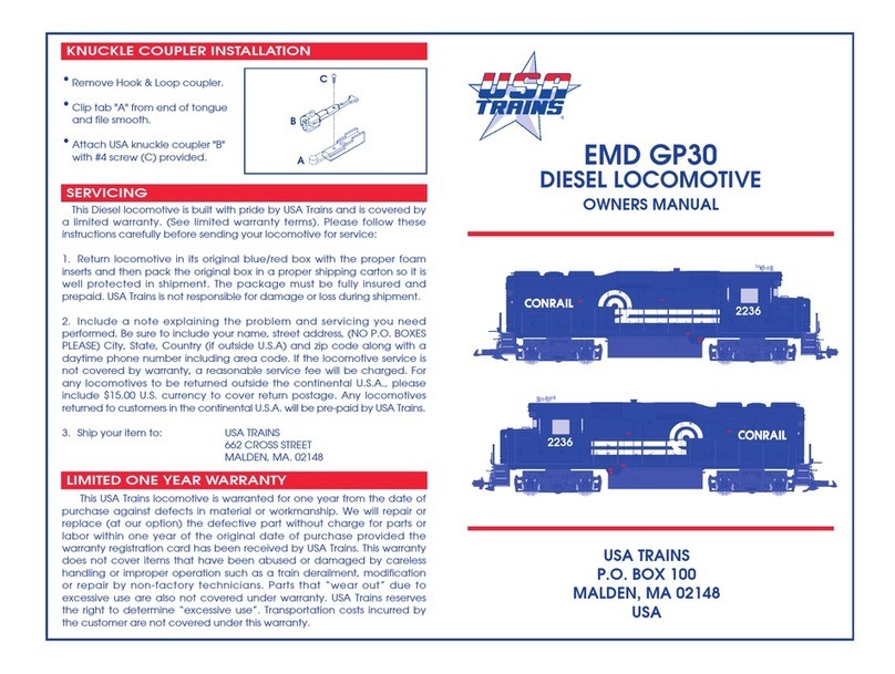 USA Trains EMD GP30 owner's manual USA Trains EMD GP30 owner's manual