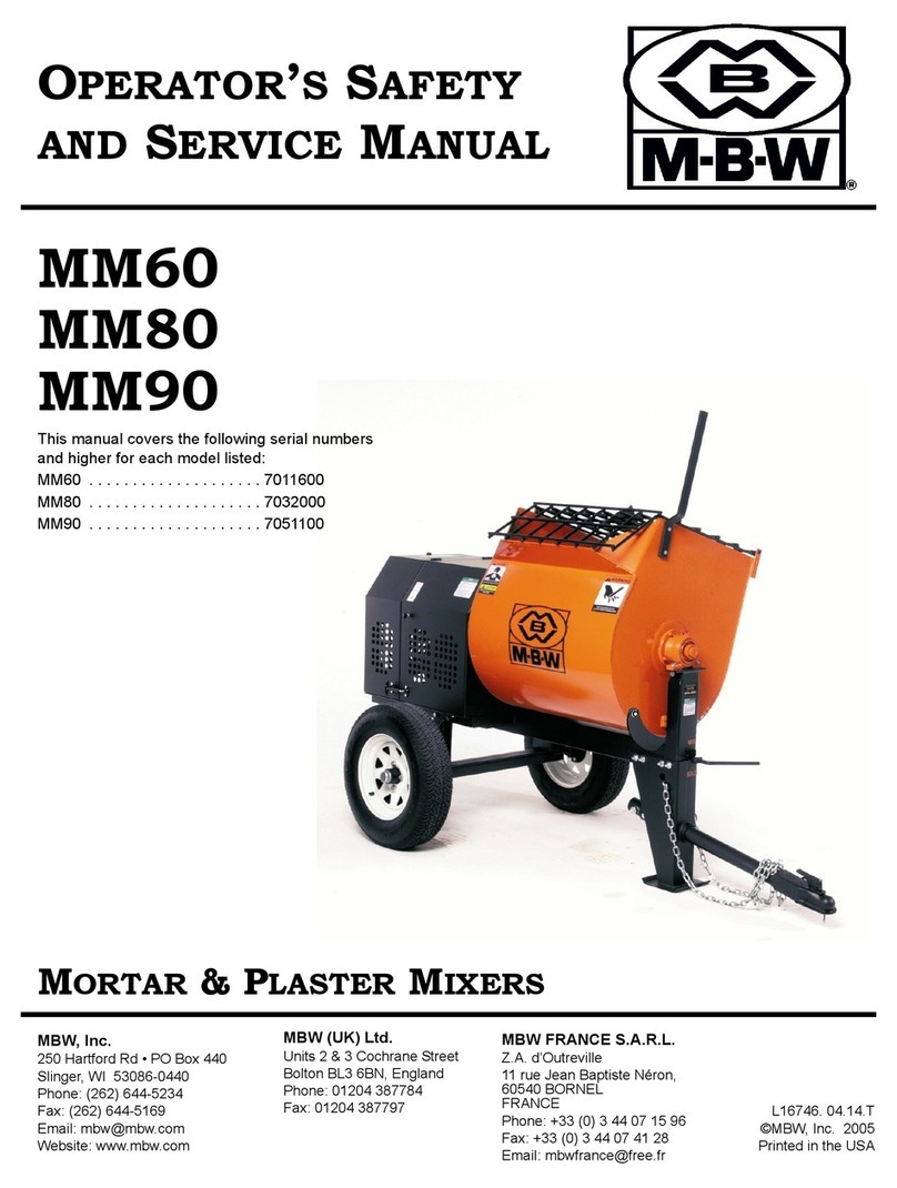MBW MM60 Operator's safety and service manual
