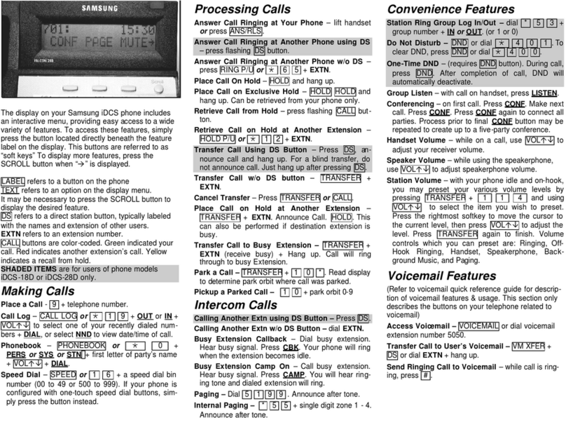 Samsung OfficeServ 7000iDCS User manual Samsung OfficeServ 7000iDCS User manual