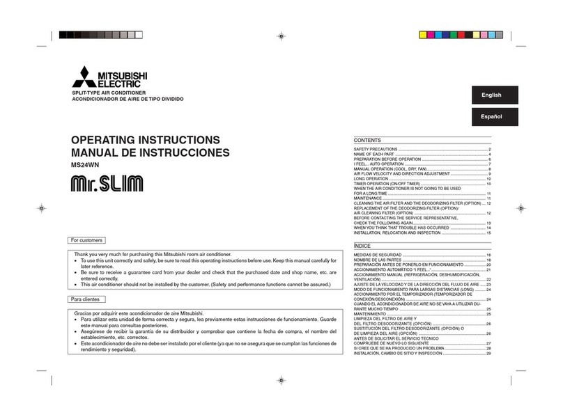 Mitsubishi Electric Mr.SLIM MS24WN User manual