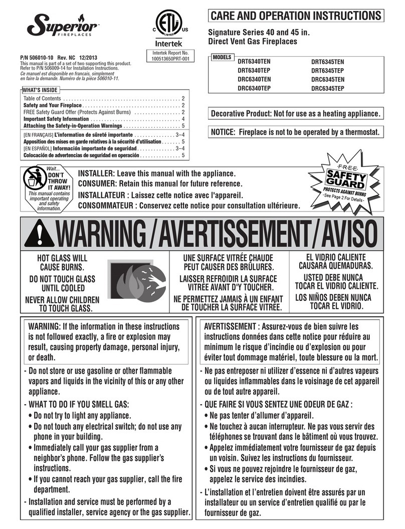 Superior DRT6340TEN Care and operation instructions