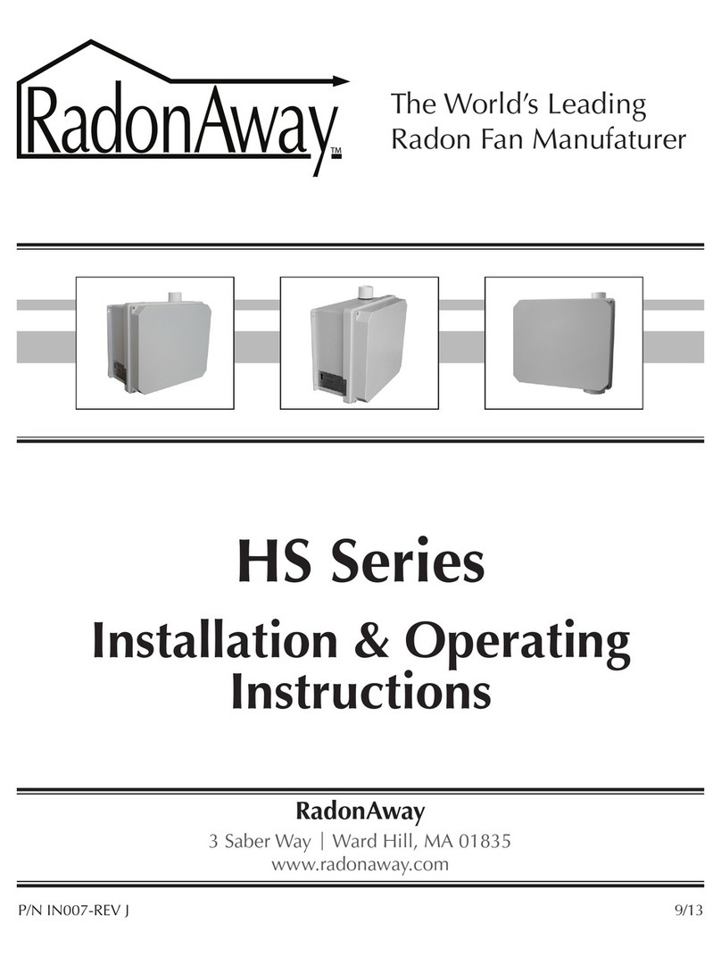 RadonAway HS Series Installation & operating instructions