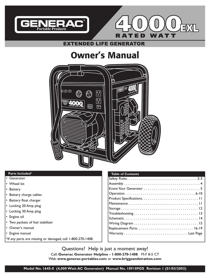 Generac Portable Products 4000EXL User manual Generac Portable Products 4000EXL User manual