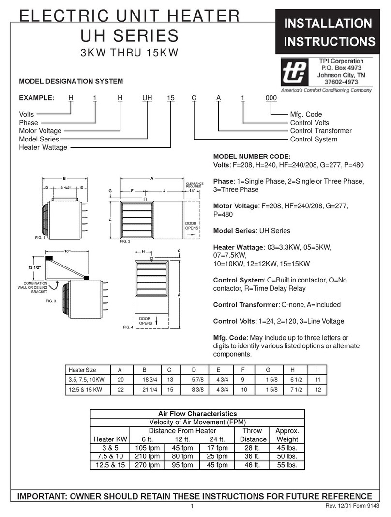 TPI UH Series installation instructions