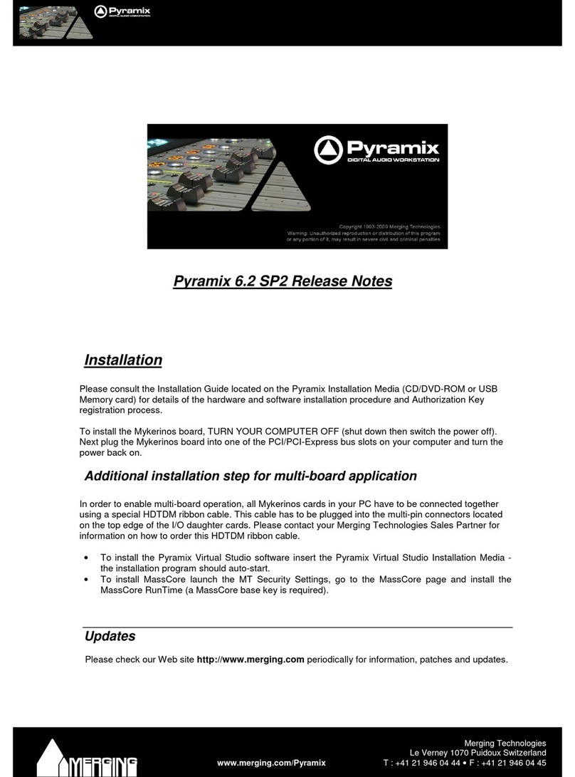 Merging Technologies Pyramix 6.2 SP2 Release notes