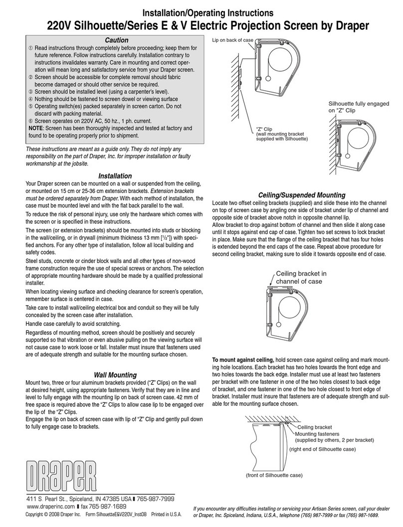 Draper Series E Installation & operating instructions