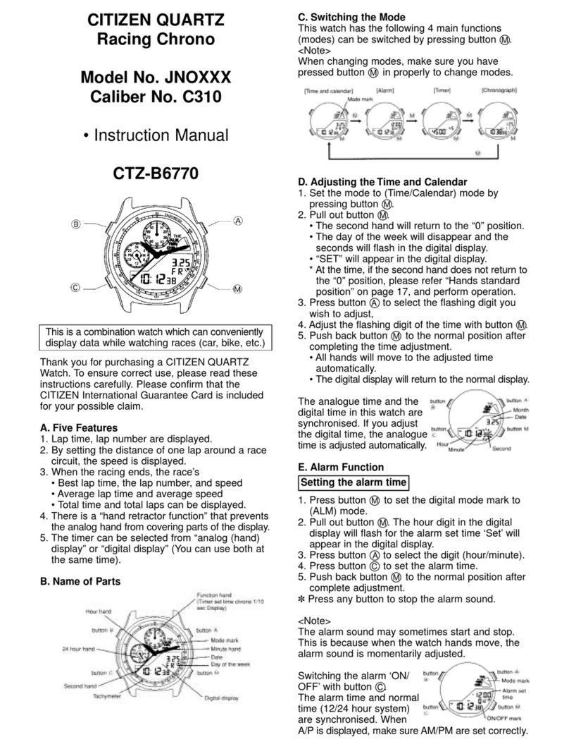Citizen JNOXXX CTZ-B6770 instruction manual