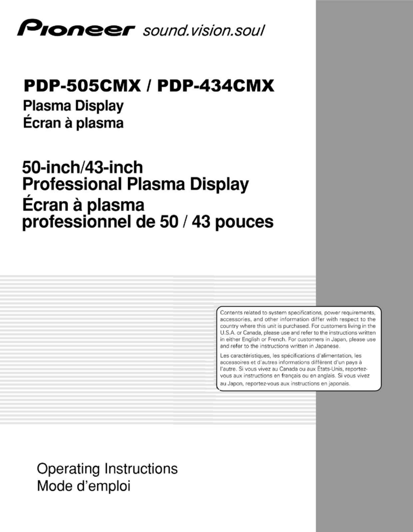 Pioneer PDP505CMX - HD Plasma Display operating instructions