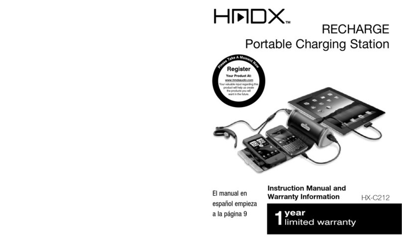 HMDX RECHARGE HX-C212 Instruction manual and  warranty information