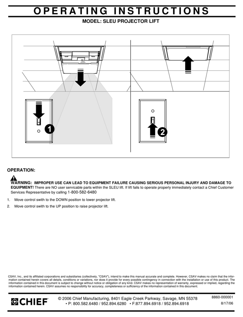 CHIEF SLEU PROJECTOR LIFT User manual CHIEF SLEU PROJECTOR LIFT User manual