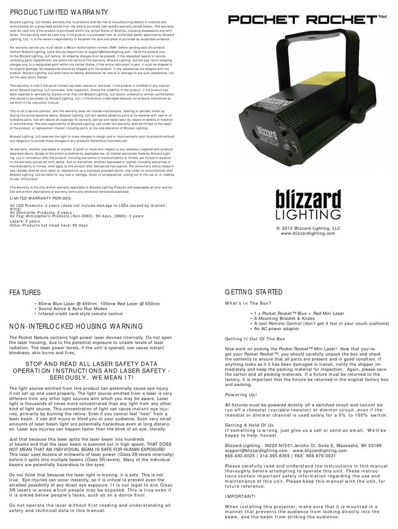 Blizzard Lighting Pocket Rocket User manual